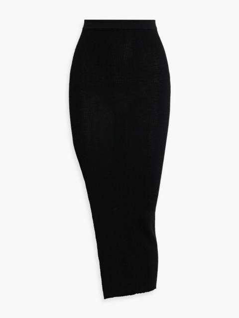 Rick Owens Ziggy ribbed wool-blend midi skirt