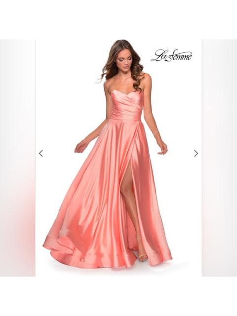 Other Designers La Femme - New! La‎ Femme 28608 Strapless Peach Ballgown Dress Sz 14 $358