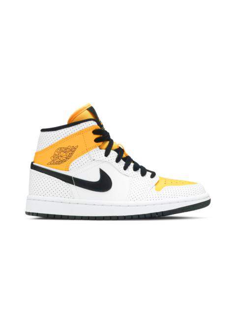 Jordan Wmns Air Jordan 1 Mid 'Perforated - White University Gold'