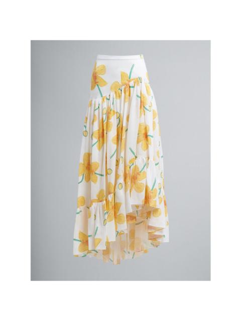 Marni Marni Women'S Floral Asymmetric Ruffled Skirt
