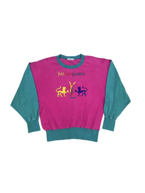 Other Designers VINTAGE 80s YSL TWO LION SWEATSHIRT CREWNECK DESIGN