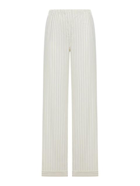 Miu Miu Miu Miu Women Striped Cotton Poplin Pants