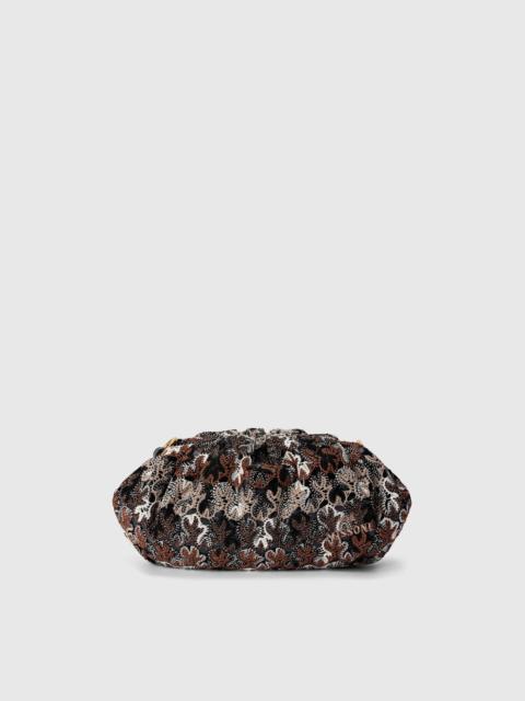 Missoni Lace-patterned fabric clutch bag with removable shoulder strap