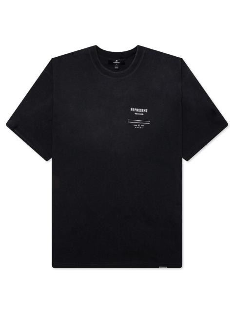 REPRESENT REVERE MANOR T-SHIRT - STAINED BLACK | feature