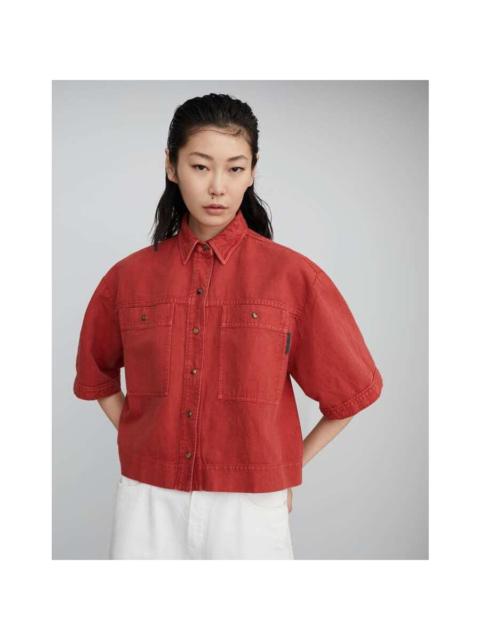Brunello Cucinelli Brunello Cucinelli Red Oversized Cotton Linen Jacket