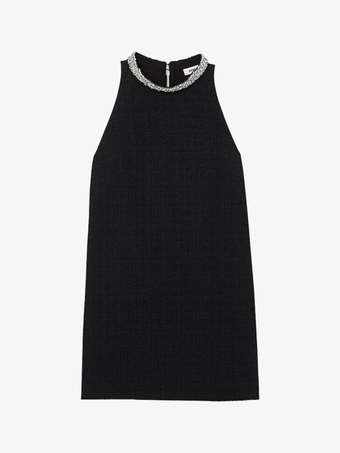 Dorinna crystal-embellished tweed mini dress