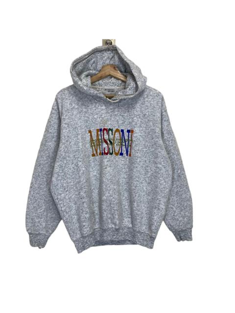Vintage Missoni Sports Multicolour Spellout Pullover Hoodie