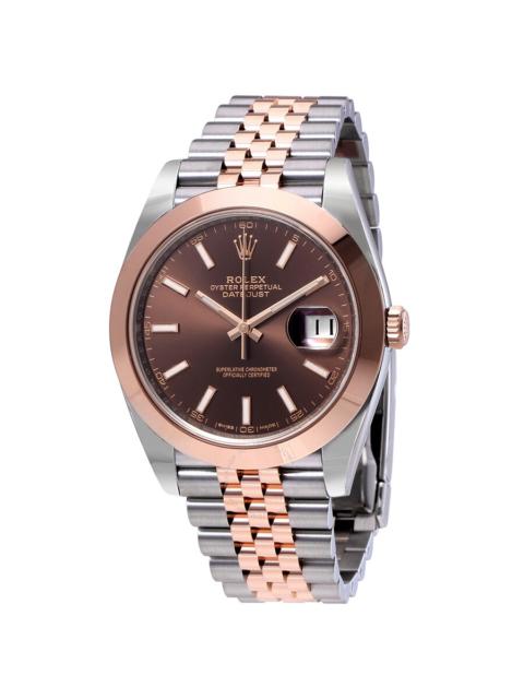 ROLEX Rolex Datejust 41 Chocolate Brown Dial Steel and 18K Rose Gold Men's Watch 126301CHSJ
