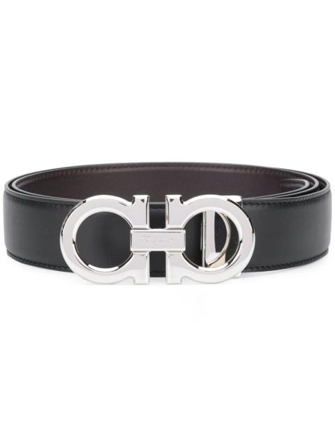 FERRAGAMO Ferragamo Men Polished Finish Gancini Reversible Belt