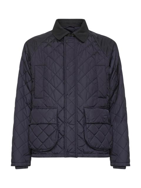 Herno Blue Chamonix nylon and waxed tech cotton jacket