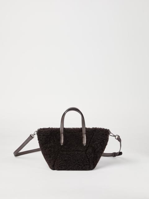 Brunello Cucinelli BC Duo mini bag in curly shearling with monili