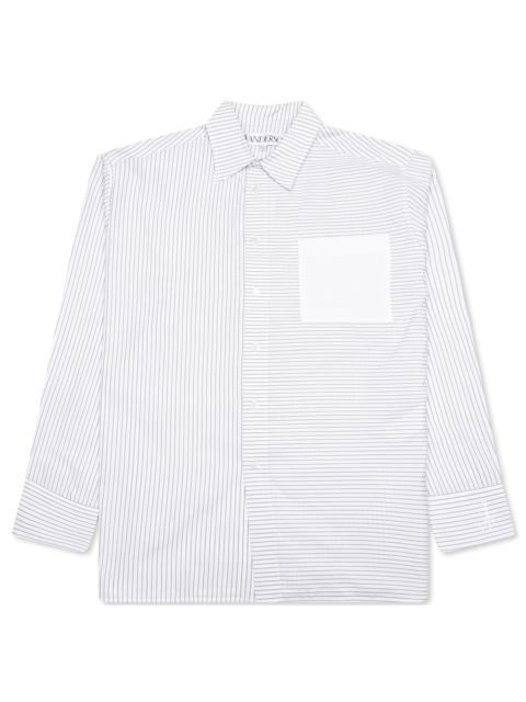 JW Anderson CONTRAST PATCH POCKET SHIRT - GREY/WHITE