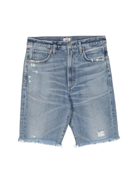 Natalia raw-cut denim shorts
