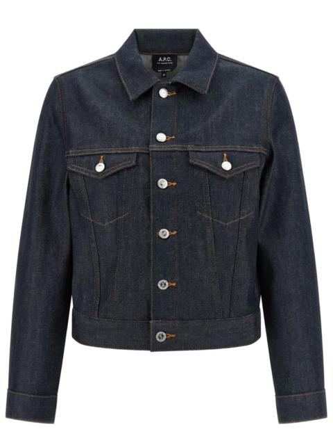 A.P.C. DION DENIM JACKET WITH CONTRAST STITCHING