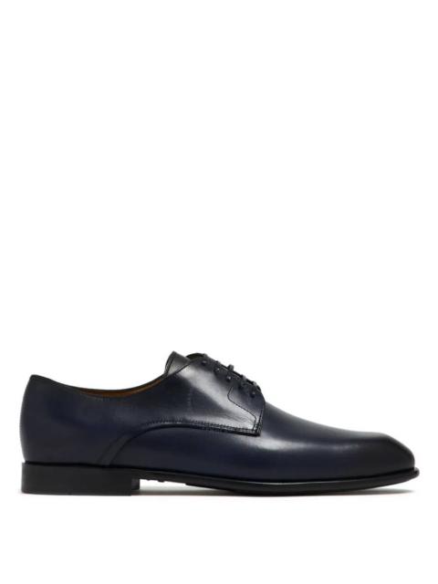 Ferragamo Fosco Leather Derby Shoes, Size 8.5 EEE