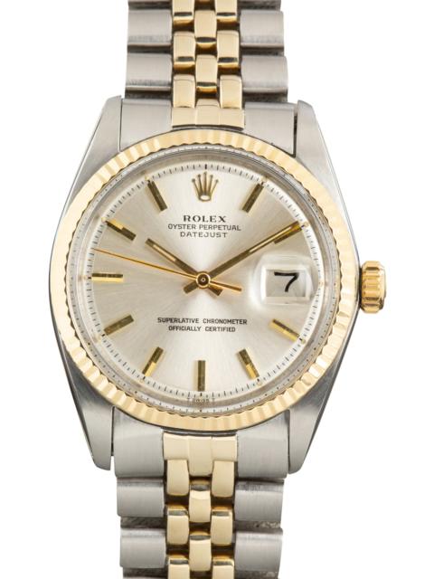 ROLEX Vintage Steel & Gold Rolex Datejust 36 Silver Dial Ref 1601