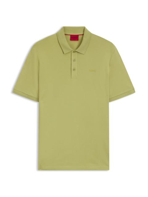 HUGO COTTON-PIQUÉ POLO SHIRT WITH LOGO PRINT