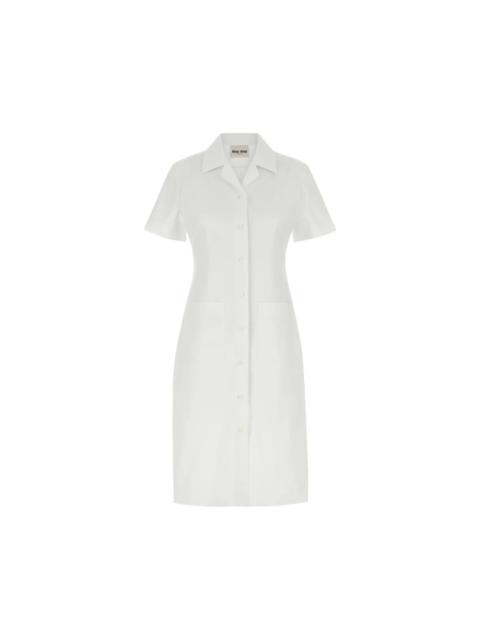 Miu Miu MIU MIU White Poplin Shirt Dress New & Authentic (Women's si