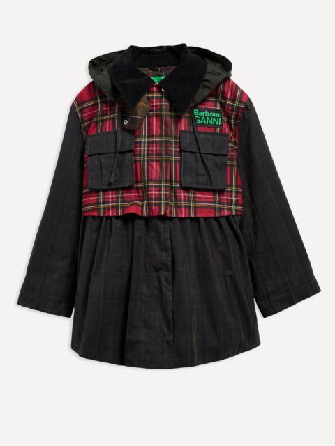 Barbour x GANNI Royal Stewart Tartan Peplum Waxed Jacket