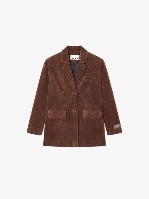 GANNI BROWN CORDUROY BLAZER
