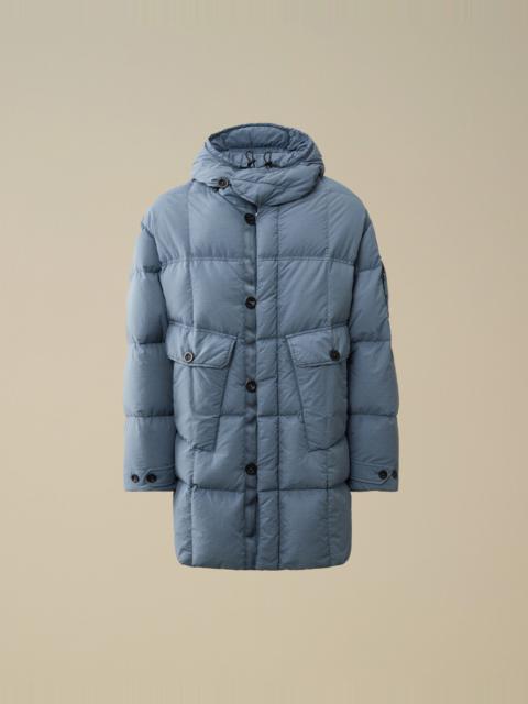 Flatt Nylon Hooded Long Down Jacket