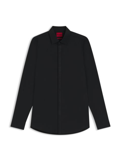 HUGO EASY-IRON SLIM-FIT SHIRT IN COTTON POPLIN