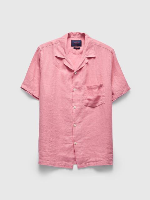 Portuguese Flannel Linen Camp Collar Shirt in Rose