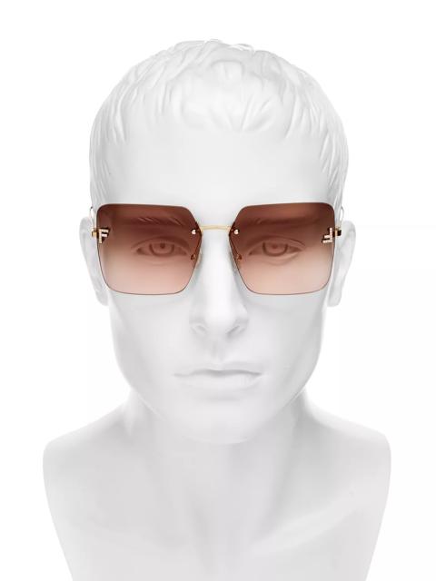 FENDI Rimless Square Sunglasses, 59mm