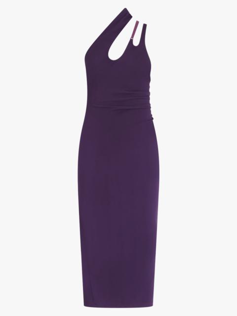 MUGLER ONE SHOULDER DRESS | DARK VIOLET
