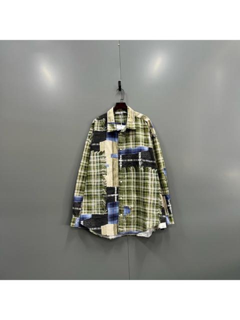 Acne Studios Acne Studios Mint Mambo Casual Panelled Check Shirt