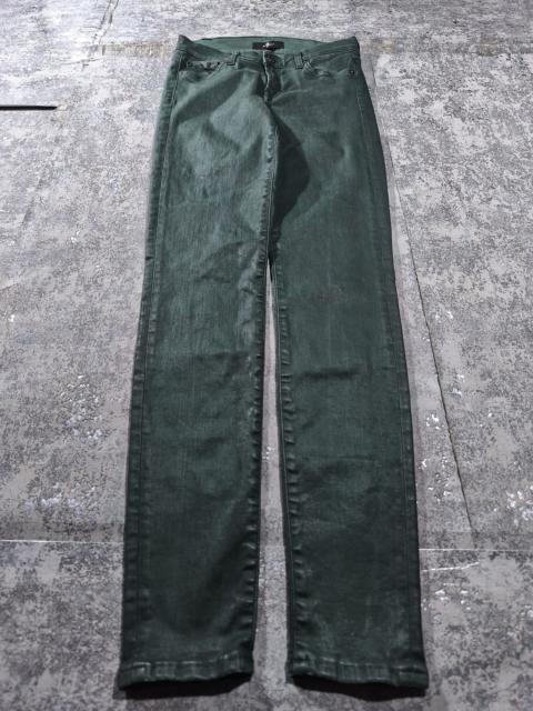 7 For All Mankind hedi slimane type skinny slim coated waxed jeans