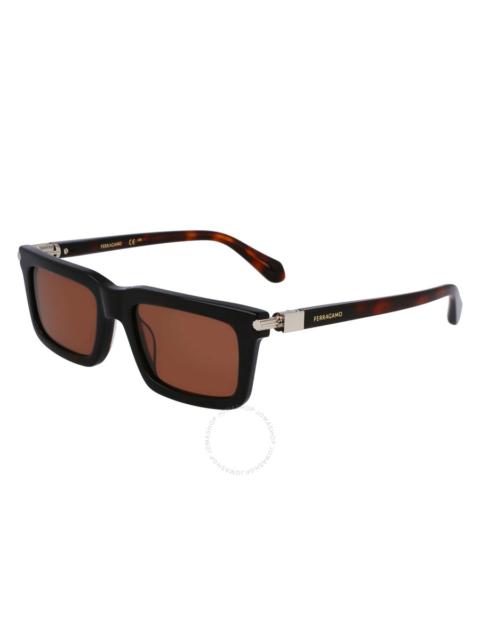 FERRAGAMO Salvatore Ferragamo Brown Rectangular Men's Sunglasses SF2015S 242 53