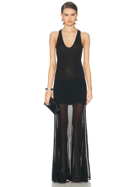 BRANDON MAXWELL Delphine Scoop Neck Racerback Gown
