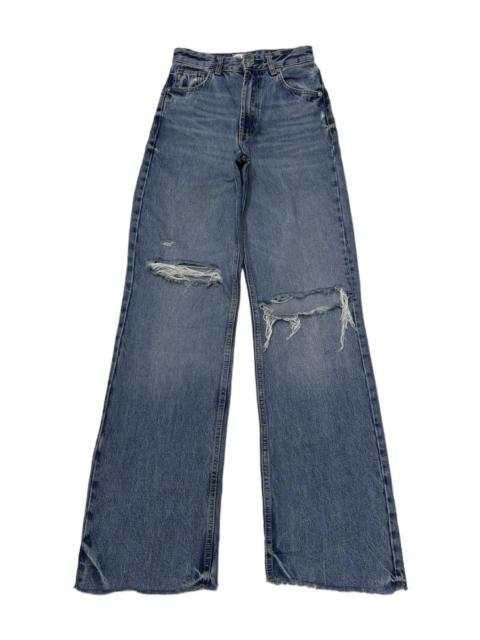 Other Designers RARE BOOTCUT FLARED DISTRESS BALENCIAGA STYLE ZARA JEANS