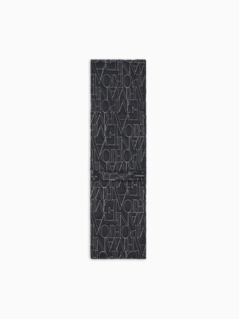 EMPORIO ARMANI NYLON SCARF WITH EMBROIDERED LOGO