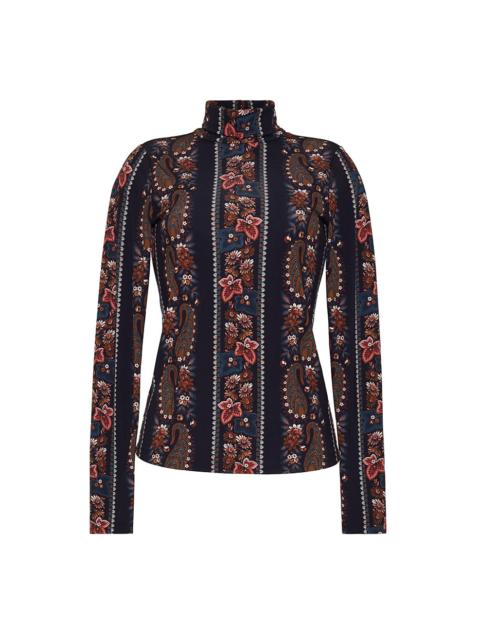 Cara Cara Suzie Top
Sleek, Fitted Mock-Turtleneck in Luxurious Printed Slinky Jersey