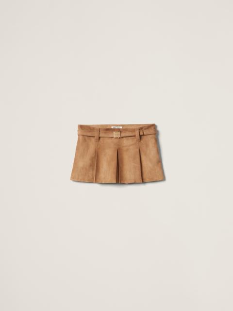 Miu Miu Pleated suede skirt
