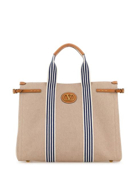 Valentino Two-tone canvas VLogo shopping bag
