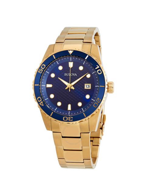 Bulova - Bulova Sport Blue Dial Yellow Gold-tone Men's Watch 98A197