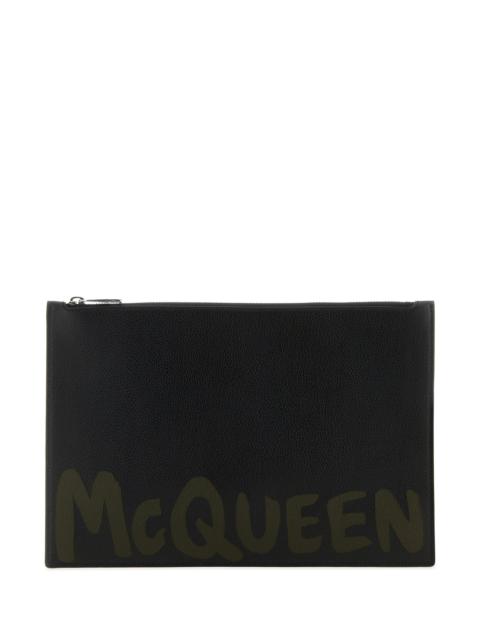 Alexander McQueen Black leather pouch