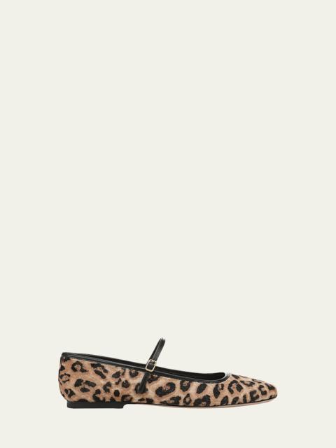 VERONICA BEARD Ellie Leopard-Print Mary Jane Ballet Flats