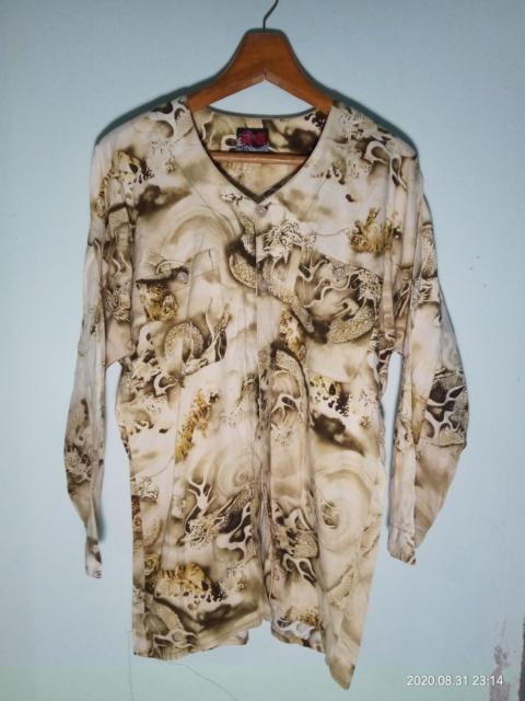 Other Designers Japanese Brand - Vtg Japanese Fashion Tigers and Dragons Dress 90s sukajan