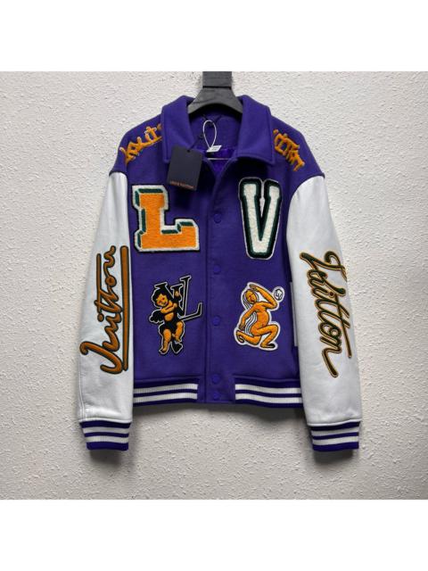 Louis Vuitton LOUIS VUITTON LV Leaping Frog Embroidered Cupid Leather Sleeve Jacket