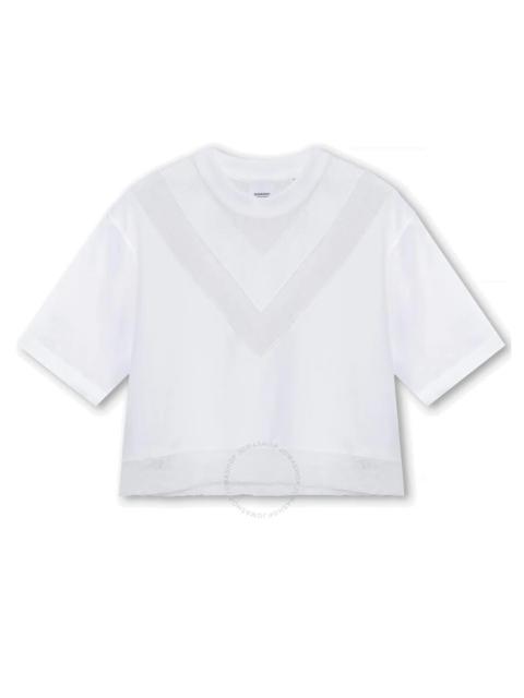 Burberry Burberry Lace V Paneled Boxy T-Shirt