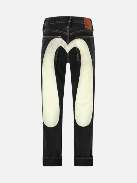 EVISU DAICOCK PRINT BAGGY FIT DENIM JEANS #2000