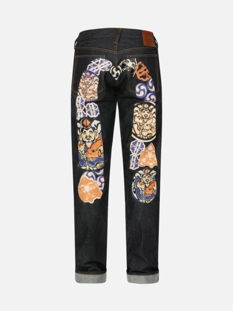 EVISU Godhead and Kamon Daicock print Carrot Fit Jeans #2017