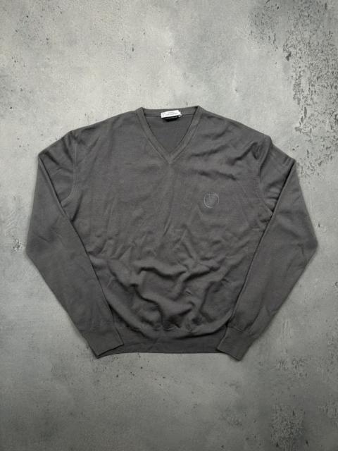 VERSACE Versace Collection Grey V-Neck Sweater 100% Wool Tunisia y2k