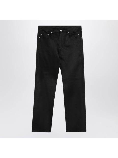 Rick Owens Headon Black Pants In Linen Twill Men