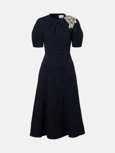 Erdem Floral cotton-blend jacquard midi dress