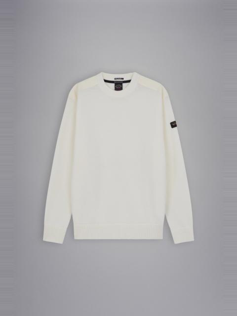 Paul & Shark BRETAGNE WOOL CREW NECK WITH ICONIC BADGE